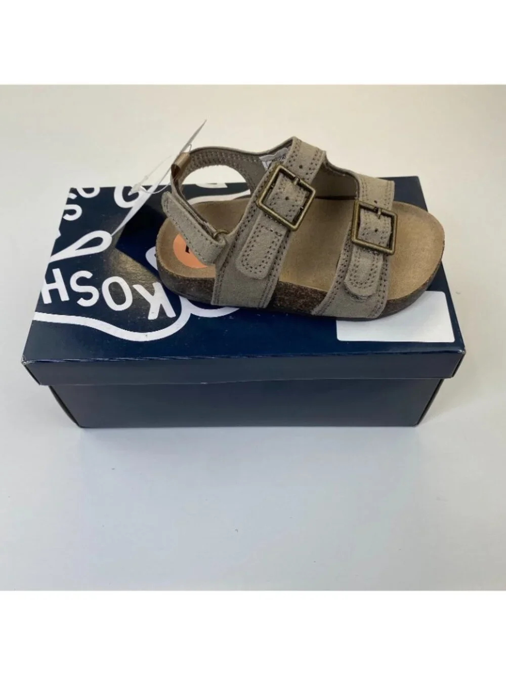 OshKosh B'Gosh Toddler Sandals Bruno4 Tan Size 7 Toddler, TDV Hook & Loop Adjust